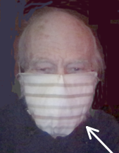 Mask showing nose
              pinch and chin strap